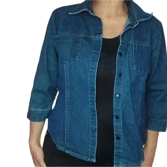 Willi Smith Womens Shacket Blouse Button Up Size Large - Picture 2 of 15